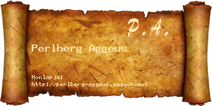 Perlberg Aggeus névjegykártya
